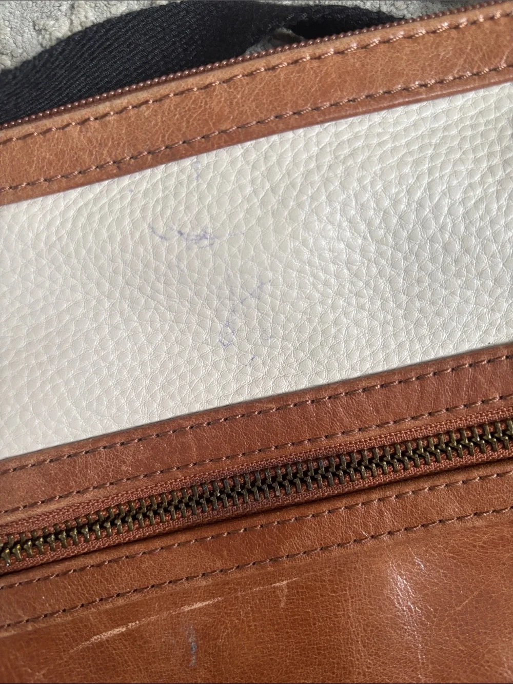 The Sak Brown and White Leather Messenger Crossbody